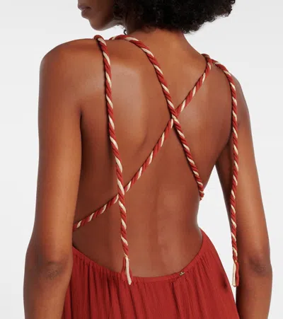 Poupette St Barth Colette Maxi Dress In Brown