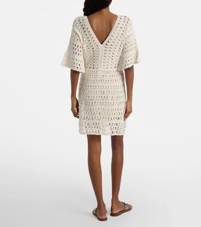 Anna Kosturova Crochet Cotton Minidress In White