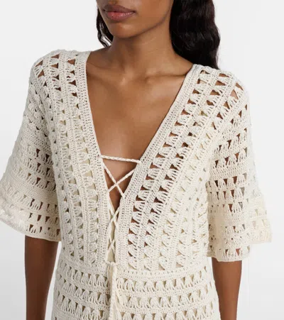 Anna Kosturova Crochet Cotton Minidress In White