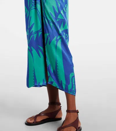 Poupette St Barth Collina Printed Strapless Midi Dress In Blue