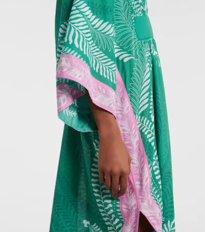 Poupette St Barth Sol Printed Cotton Kaftan In Green
