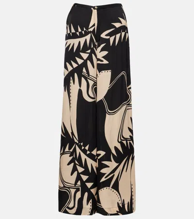 Poupette St Barth Clea Printed High-rise Wide-leg Pants In Multi