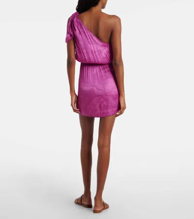 Poupette St Barth Celie Satin Jacquard Minidress In Pink