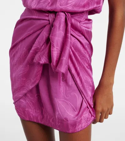 Poupette St Barth Celie Satin Jacquard Minidress In Pink