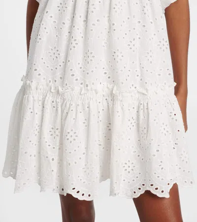 Poupette St Barth Cruz Broderie Anglaise Cotton Minidress In White