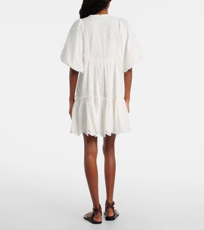 Poupette St Barth Cruz Broderie Anglaise Cotton Minidress In White