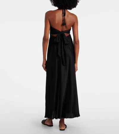 Poupette St Barth Halterneck Maxi Dress In Black