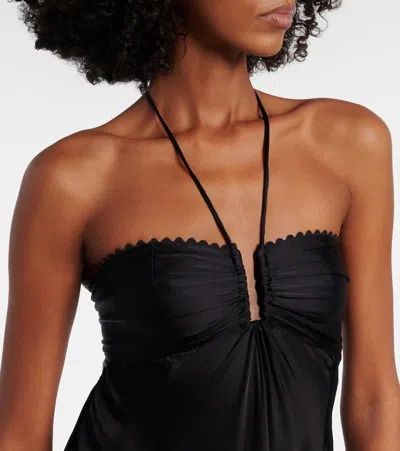 Poupette St Barth Halterneck Maxi Dress In Black
