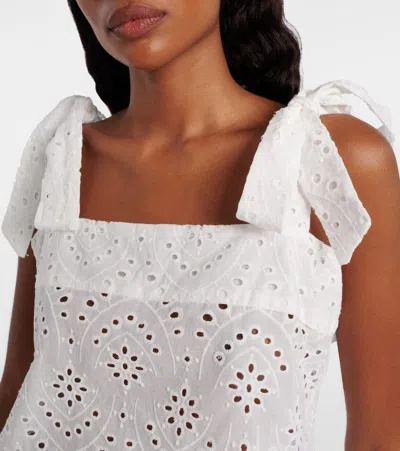 Poupette St Barth Noa Broderie Anglaise Cotton Top In White