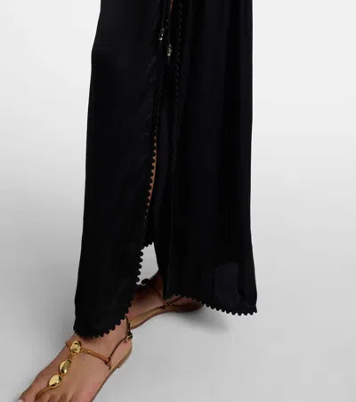 Poupette St Barth Scalloped Maxi Skirt In Black