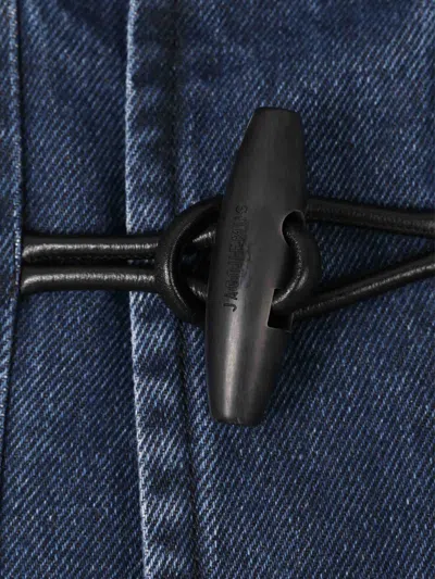 Jacquemus Blue De-nimes Duffle Cotton Jacket In Black