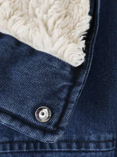 Jacquemus Blue De-nimes Duffle Cotton Jacket In Black