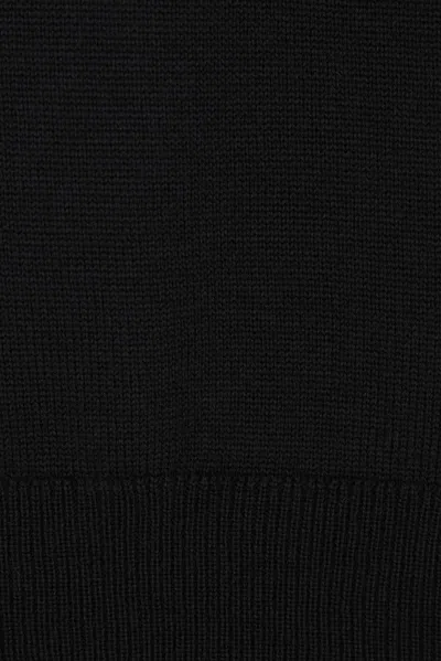 Maison Kitsuné Wool Crewneck Sweater Featuring Fox Design In Black