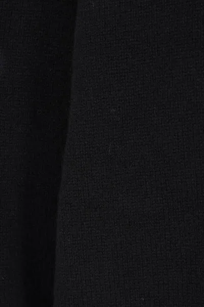 Maison Kitsuné Crew Neck Sweater With Large Fox Embroidery Black In Black