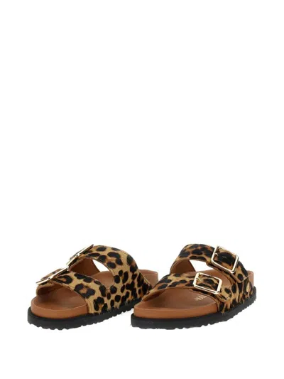 Birkenstock Arizona Pony Fur Sandals Shoes In Animal Print