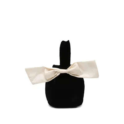 Never Fully Dressed Bow-detail Clutch Detail In Black