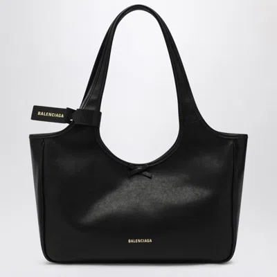 Balenciaga Laundrette East-west Black Leather Tote Bag Women In Black