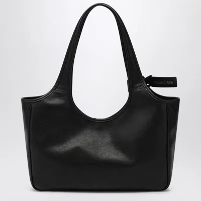 Balenciaga Laundrette East-west Black Leather Tote Bag Women In Black
