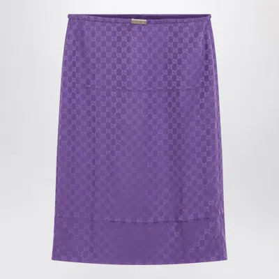 Gucci Silk Skirt Featuring Elasticated Waist In Purple