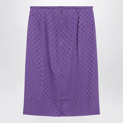 Gucci Silk Skirt Featuring Elasticated Waist In Purple