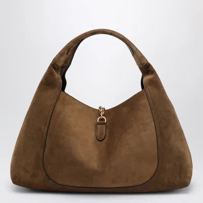 Gucci Women Brown Shoulder Bag With Horsebit Closure In Suede Woman In Brown