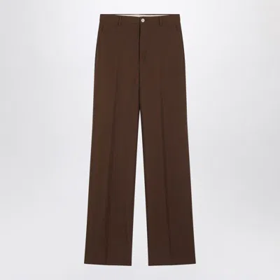 Gucci Technical Panama Trousers Women In Brown