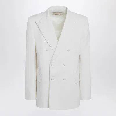 Valentino Garavani Milk-colored Double-breasted Jacket In In White