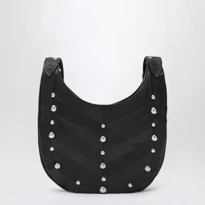 Valentino Garavani Small Hoboho Bag With Chevron Pattern And Studs In Black