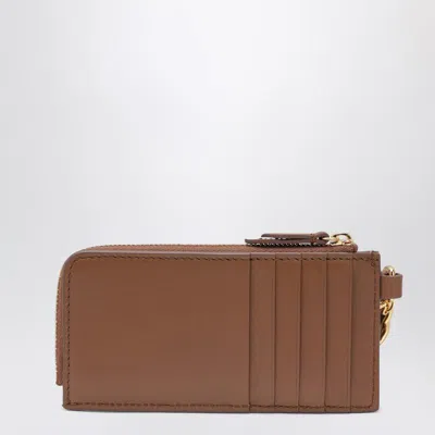 Gucci Leather Card Holder And Key Ring In Brown