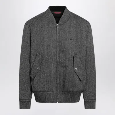 Gucci Men Reversible Wool And Nylon Jacket In Gray