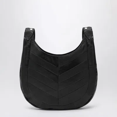 Valentino Garavani  Garavani Hoboho Small Hobo Bag In Chevron-patterned Nappa Leather Woman In Black