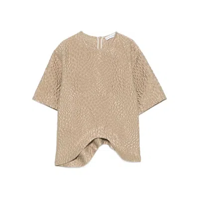 Niccolò Pasqualetti Onda Textured Short-sleeve Top In Brown