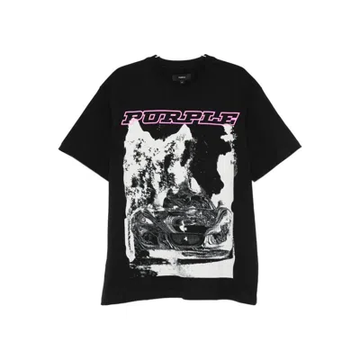 Purple Brand Jersey Short-sleeve T-shirt In Black