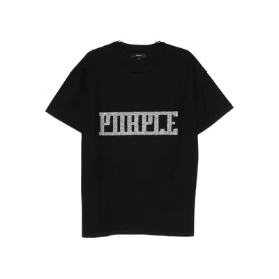 Purple Brand Embellished T-shirt In Black