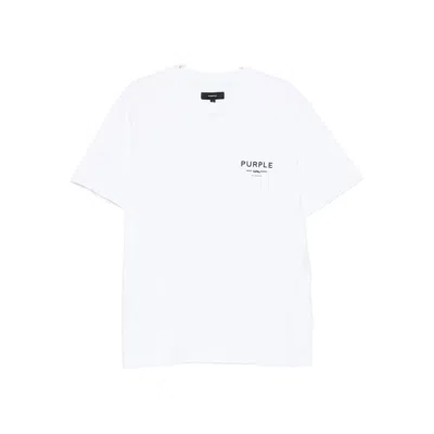 Purple Brand Jersey Short-sleeve T-shirt In White