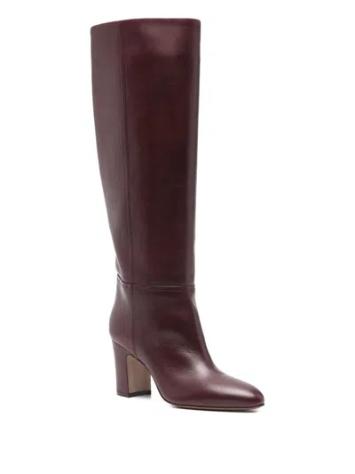 Paris Texas Calfskin Boots With A Pointed Toe In Brown