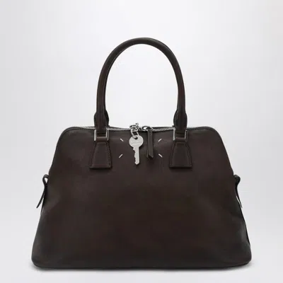 Maison Margiela 5ac Loved To Death Calf Leather Medium Top Handle Bag In Brown
