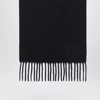 Max Mara Scarf With Monogram Embroidery In Black