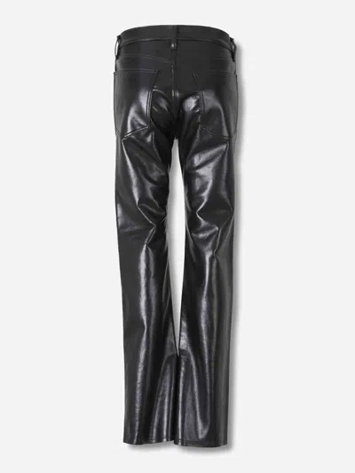 Agolde Straight Leather Pants In Black