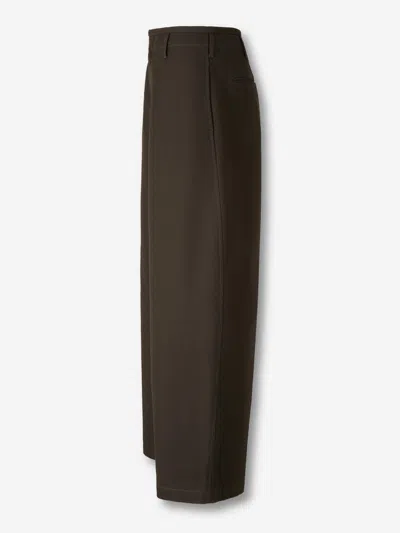 Lemaire Wide Chino Pants In Brown