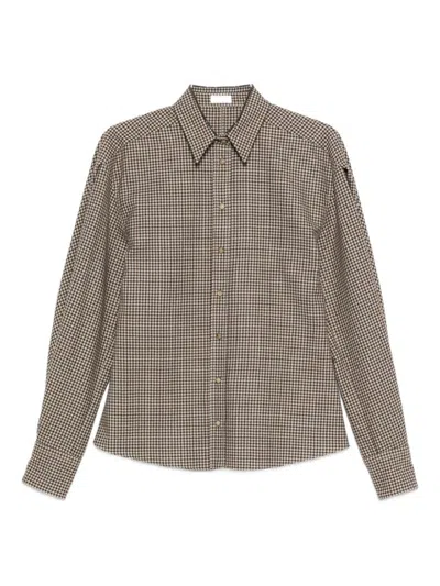 Brunello Cucinelli Checked Shirt In Gray