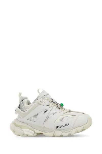 Balenciaga White Mesh And Rubber Track Sneakers In White