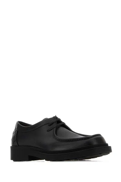 Bottega Veneta Black Leather Ben Lace-up Shoes In Black