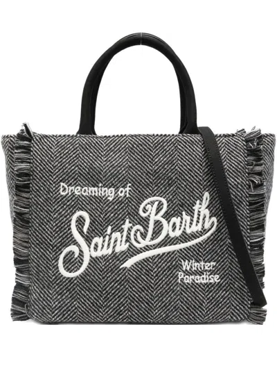 Mc2 Saint Barth Structured Black Bag With Clean Lines And Minimalist Aesthetic In Gray