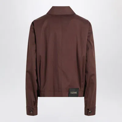 Loewe Leather-trimmed Cotton And Silk-blend Twill Bomber Jacket In Brown