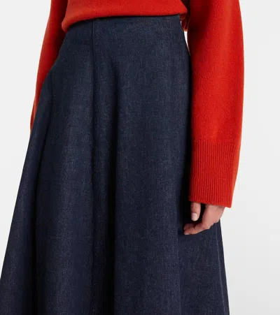 Altuzarra Varda Denim Midi Skirt In Blue
