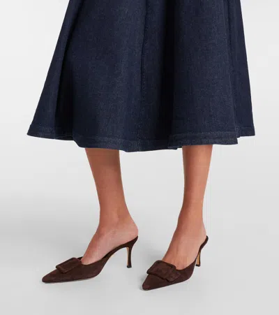 Altuzarra Varda Denim Midi Skirt In Blue