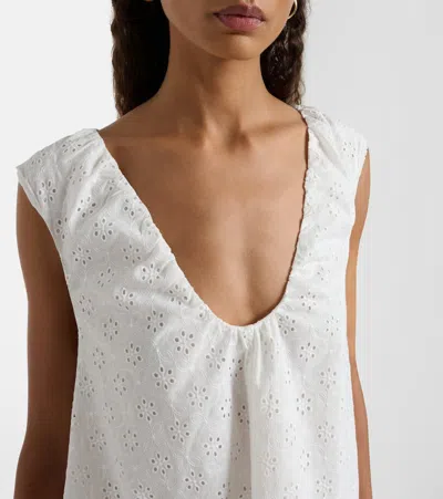 Faithfull Juana Boriderie Anglaise Maxi Dress In White