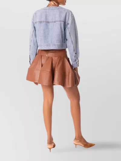 Zimmermann Short Denim Jacket Contrast Stitching In Blue