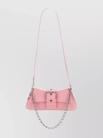 Balenciaga Borsetta A Tracolla Lindsay Con Tracolla E Lavorazione Coccodrillo Da Donna In Rosa Chiaro